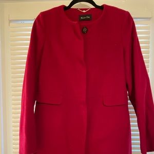 Red Massimo Dutti womens peacoat size 10! Beautiful red
